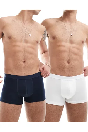 ASOS – 2er-Pack Unterhosen in Marineblau und Weiß
