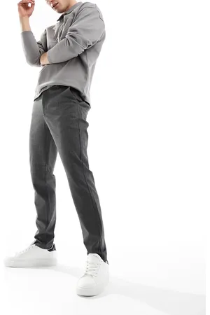 Only & Sons – Elegante karierte Jersey-Hose in Dunkelgrau