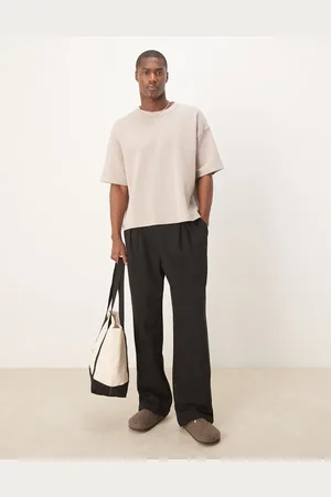 ASOS – Elegante Hose in Schwarz mit Falten und extremer Oversize-Passform