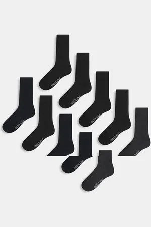 Only & Sons – 10er-Pack Knöchelsocken in Grau, Marineblau und Schwarz