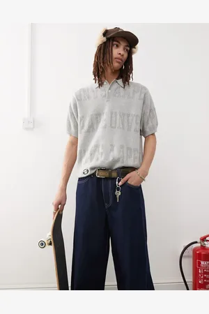 A Bathing Ape – Polohemd aus Strick in mit mehreren Logos