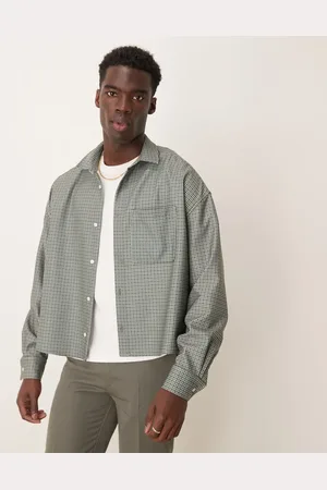 ASOS – Voluminöses Oversize-Hemd in kariertem Grün