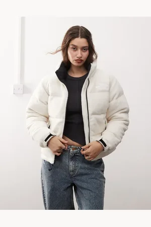 The North Face – Retro Nuptse – Gesteppte Fleecejacke in Wollweiß