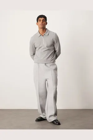 ASOS – Jogginghose in aus neoprenähnlichem Material mit weitem Bein und Biesennaht