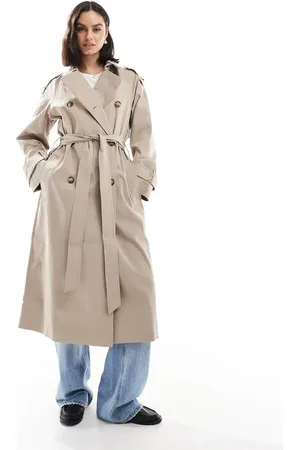 ASOS – Longline-Trenchcoat in Pilzbraun