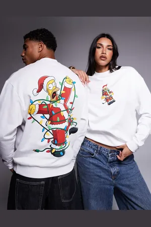 ASOS – Weihnachtliches Unisex-Sweatshirt in mit Oversize-Passform und The-Simpsons-Homer-Prints