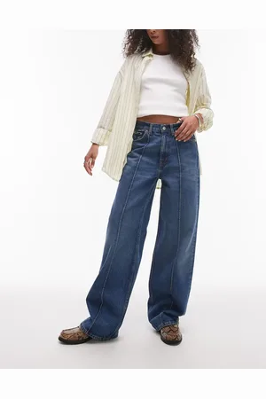 ARKET – Coral – Jeans in verwaschenem Vintage-Mittelblau mit hohem Bund, lockerem Bein und Biesen