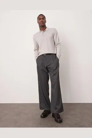 ASOS – Elegante, weite Schlaghose in Anthrazit