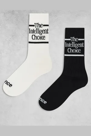 New Balance – 2er-Pack Crew-Socken in und Creme mit Slogan