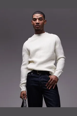 MANGO – Pullover in Ecru mit Rundhalsausschnitt