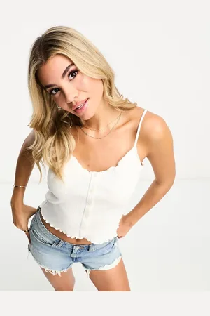 Pieces® – Camisole in mit Kräuselsaum
