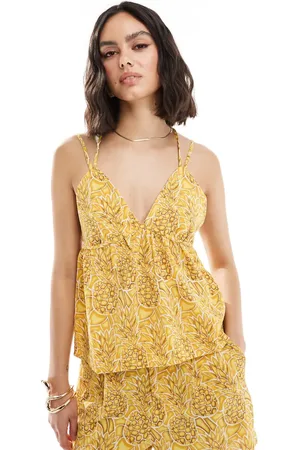 ONLY – Camisole in mit Ananas-Print und Riemchen-Detail, Kombiteil