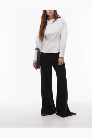 MANGO – Gerade geschnittene Jersey-Hose in mit Ziernaht vorne