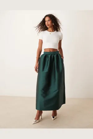 ASOS – Voluminöser Maxirock für besondere Anlässe in Dunkelgrün