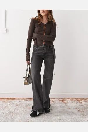 Miss Sixty – Ausgestellte Denim-Jeans in verwaschenem mit Saumschlitzen