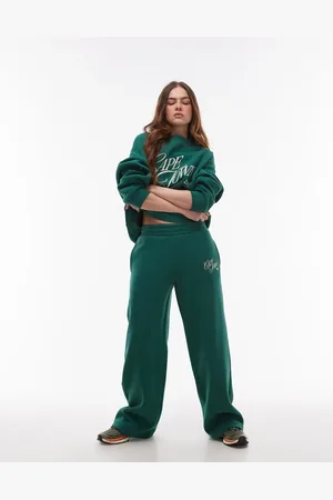 Topshop – Jogginghose in Dunkelgrün mit „Cape Town“-Grafik, Kombiteil