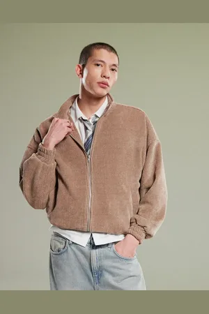 ASOS – Oversize-Jacke in mit Stehkragen und Waffelstruktur