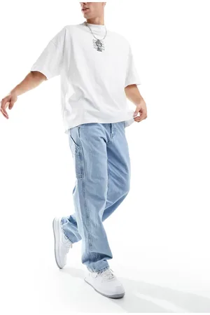JACK & JONES – Eddie – Locker geschnittene Carpenter-Jeans in hellblauer Waschung