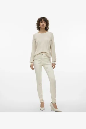 VERO MODA – Skinny-Jeans in Ecru