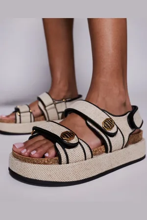 River Island – Dad-Sandalen in Schwarz mit dicker Sohle