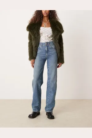 Free People – Aster – Jeans in Schwarmblau mit geradem Schnitt