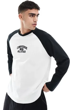 Converse – Langärmliges College-T-Shirt in & Weiß