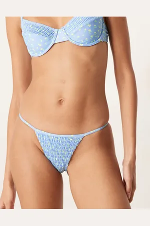 Kulani Kinis – Knapp geschnittene Bikinihose in mit Zitronenblüten-Print