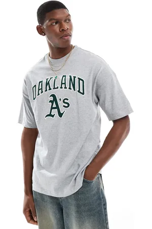 New Era – T-Shirt in Grau mit „Oakland Athletics“-Print