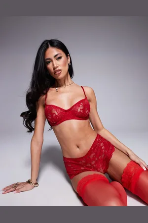 ASOS – Margot – Bügel-BH aus roter Spitze mit Bindedetail