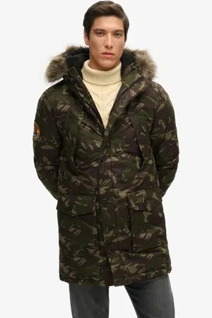 Superdry – Everest – Parka mit meliertem Military-Muster