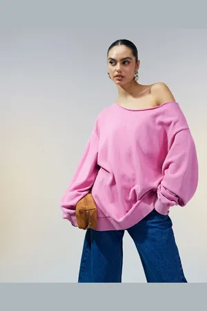 ASOS – Schulterfreies Sweatshirt in verwaschenem