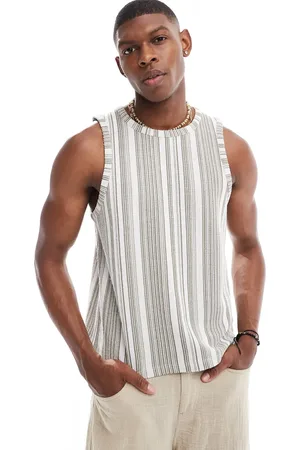 ASOS – Trägershirt mit grünen strukturierten Streifen