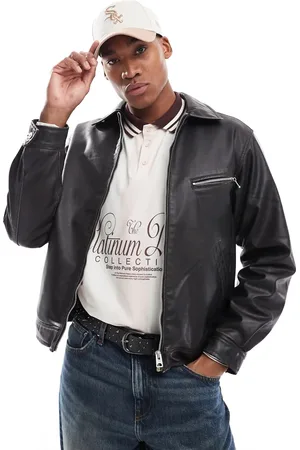 Pull&Bear – Jacke aus Kunstleder in verwaschenem