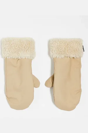 Rains – Wattierte Fäustlinge aus Fleece in Sand