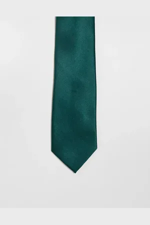 ASOS – Satin-Krawatte in Dunkelgrün