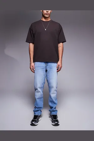 River Island – Gerade geschnittene Jeans in verwaschenem Hellblau