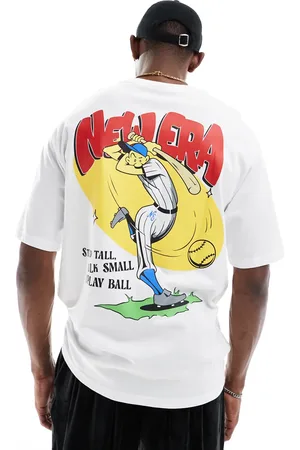 New Era – T-Shirt in mit Baseball-Print auf dem Rücken