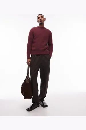 MANGO – Weicher Pullover aus Wollmix in Burgunderrot