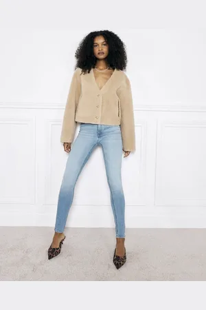 River Island – Eng anliegende Jeans aus mittelblauem Denim mit mittelhohem Bund