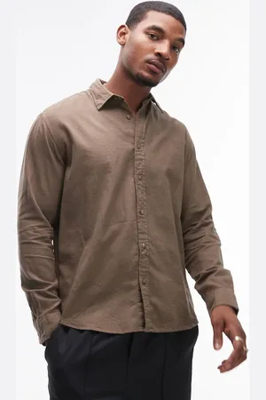 SELECTED – Oversize-Hemd in dunklem Hellbraun