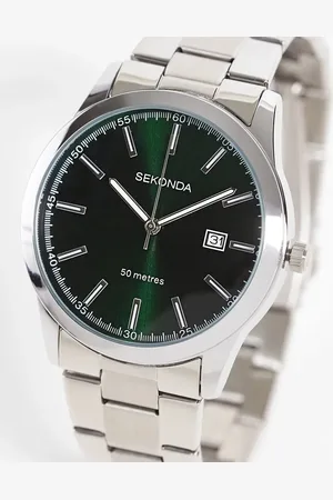 Sekonda – Taylor – Herrenuhr mit grünem Zifferblatt mit 43 mm Durchmesser und Edelstahlarmband