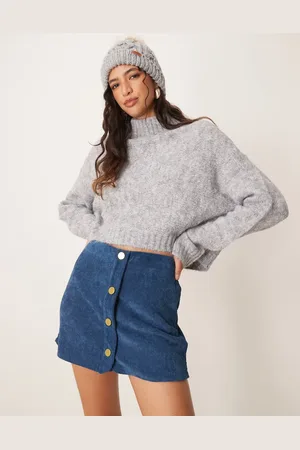 ASOS – Skort aus Cord in mit Knöpfen vorne