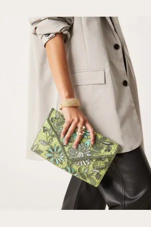 True Decadence – Umschlag-Clutch in mit Blumenmuster und Pailletten