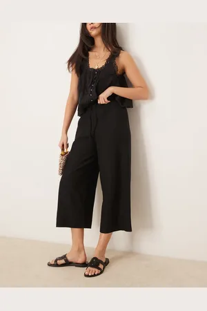 New Look – Verkürzte Leinenhose in