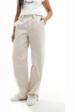 Sixth June – Elegante Hose in Creme mit niedrigem Bund