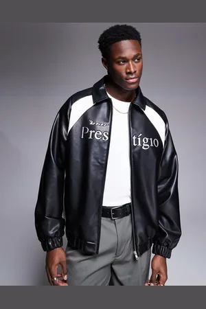 ASOS – Oversize-Motocross-Jacke aus Kunstleder in