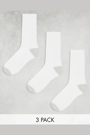 ASOS – 3er-Pack Sportsocken in mit grauem Fersen- und Zehendetail