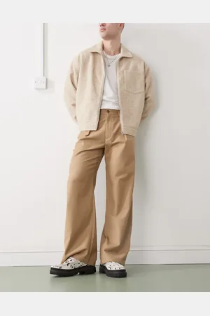 Prohibited – Soho – Vintage-Hose in Beige mit Bundfalten