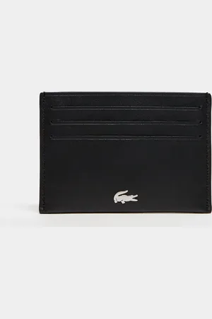 Lacoste – Kartenetui aus schwarzem Leder