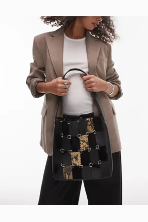 MANGO – Ledertasche im Patchwork-Design in